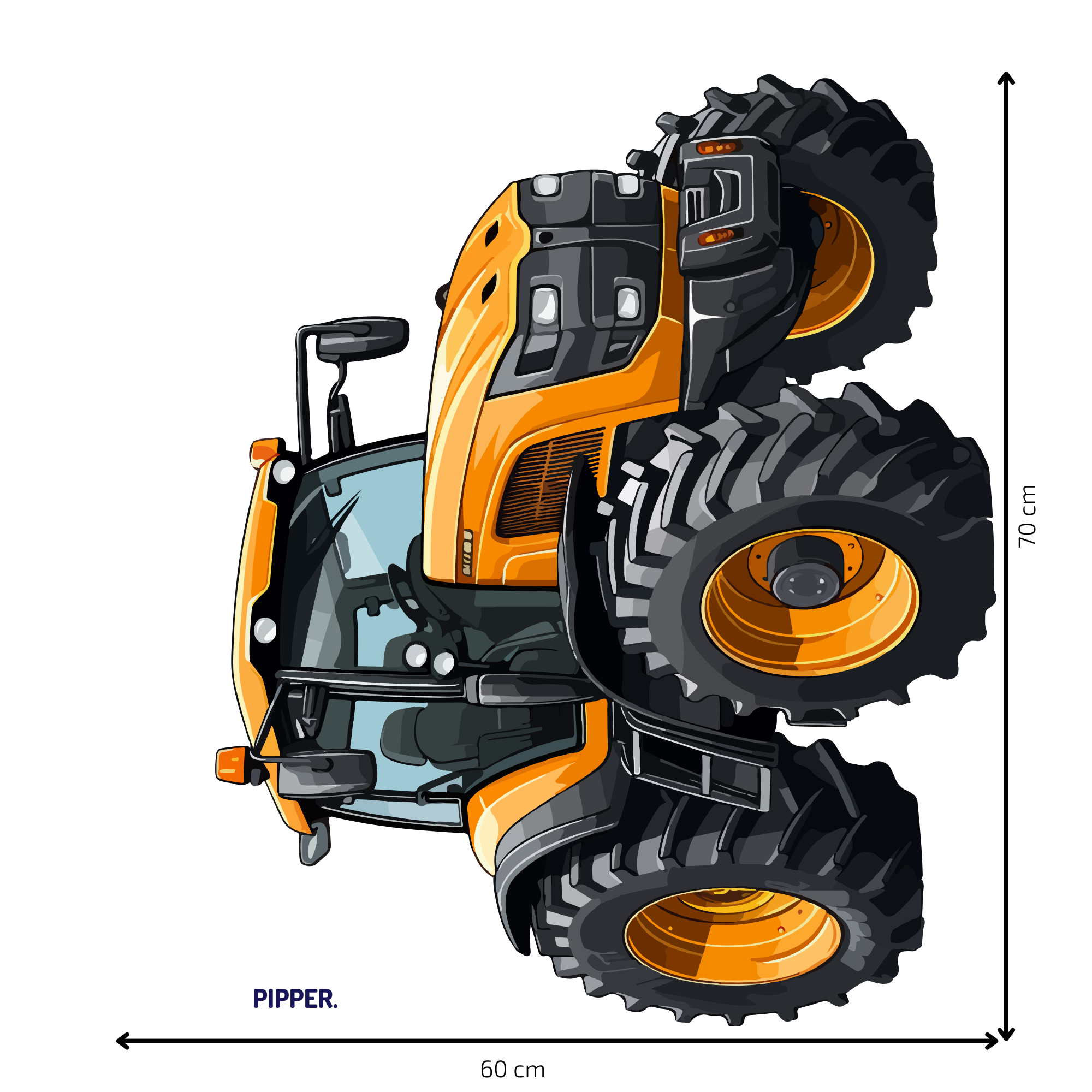 Traktor - textilná detská nálepka na stenu